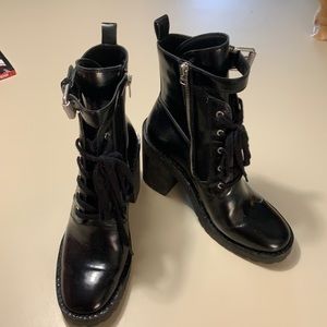 Black leather ALLSAINTS boots.